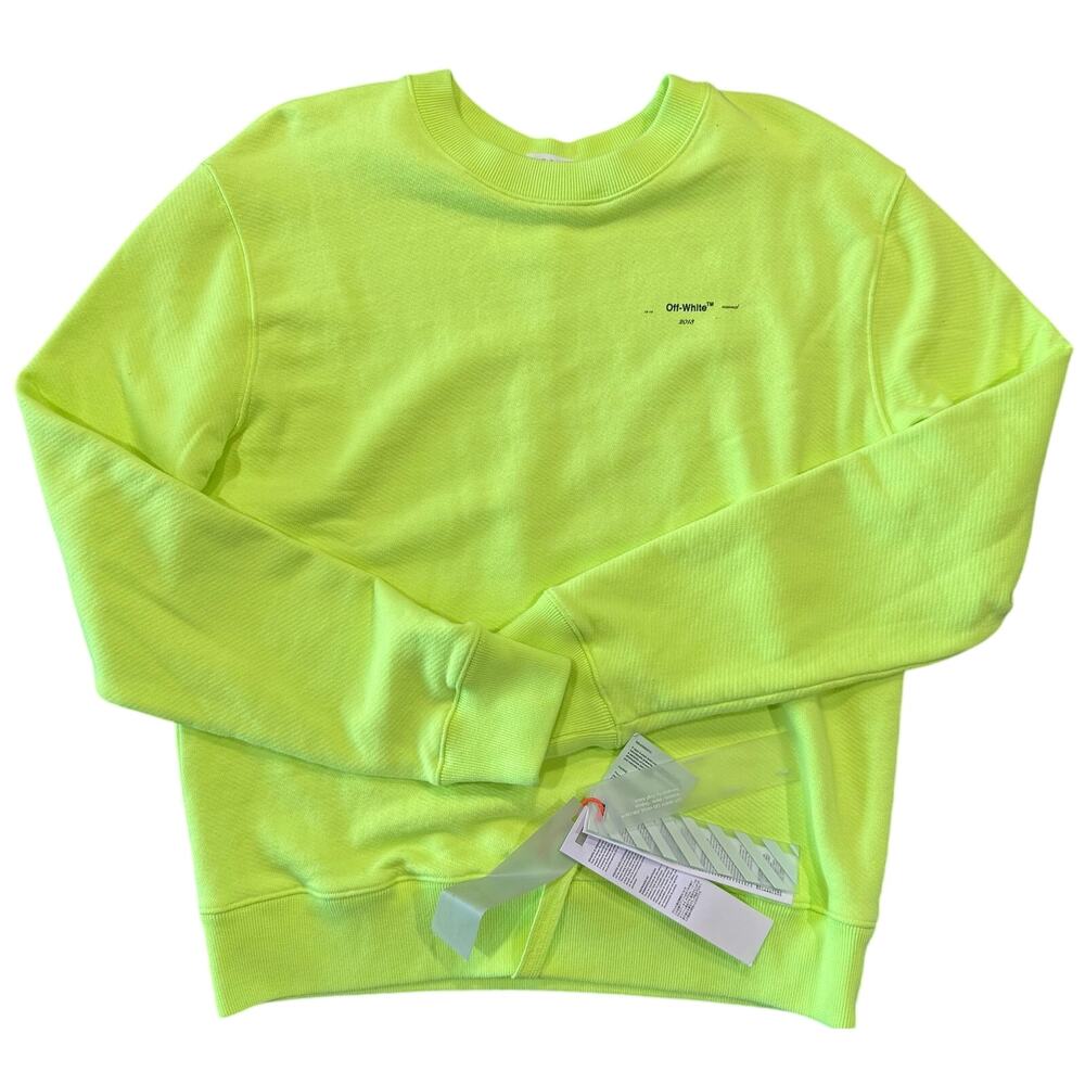Off White Logo Green Slim Crewneck *NEW WITH TAGS*SIZE M